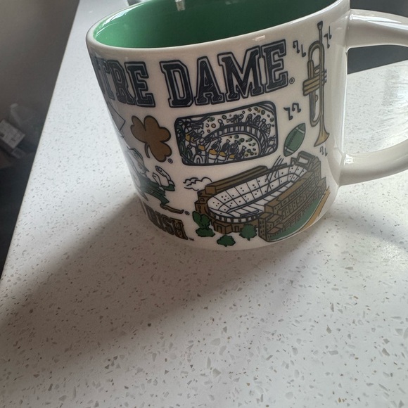 Starbucks Notre Dame Mug - White and Green - Picture 4 of 6